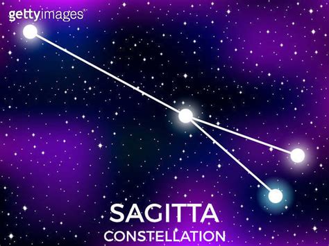 Sagitta constellation. Starry night sky. Zodiac sign. Cluster of stars ...