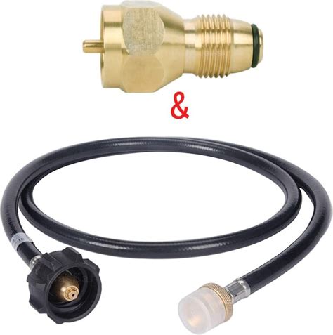 Propane Hose Adapter 1 lb to 20 lb Converter & Propane Tank Refill ...