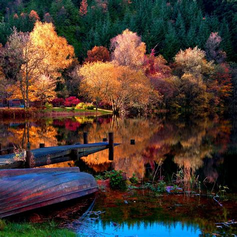 Boats Autumn Lake Wallpapers - Wallpaper Cave