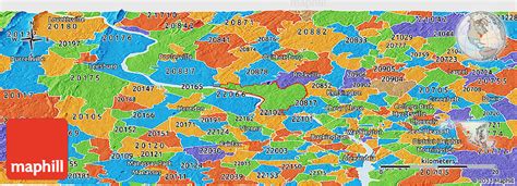 Political Panoramic Map of ZIP Code 20854