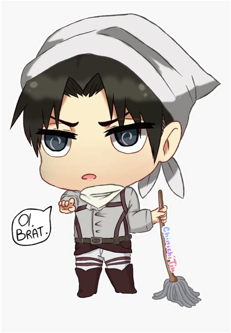 Chibi Levi Ackerman Cleaning, HD Png Download - kindpng