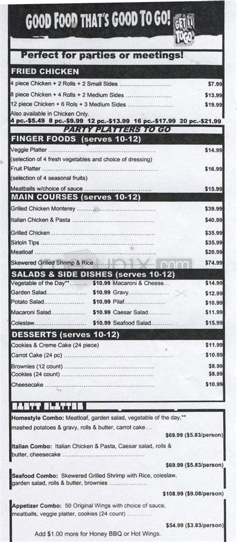 Online Menu of Ponderosa Steakhouse, Hillsboro, OH