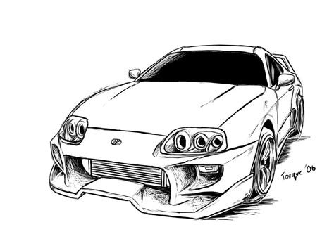 Toyota Supra Drawing Sketch Coloring Page