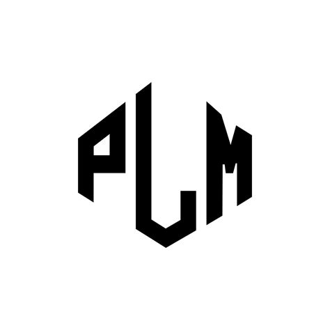 PLM letter logo design with polygon shape. PLM polygon and cube shape ...