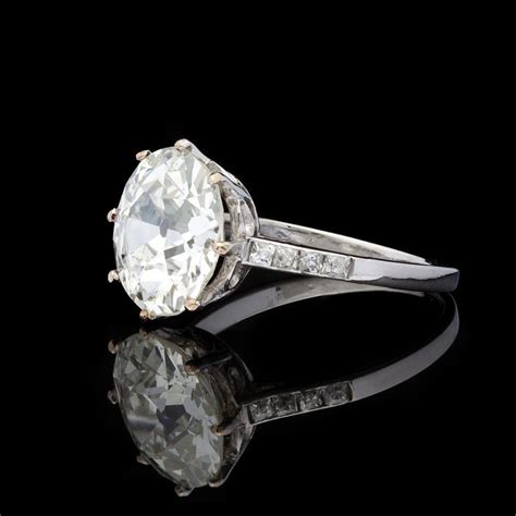 4.28ct Old Mine Cut Diamond Ring at 1stDibs