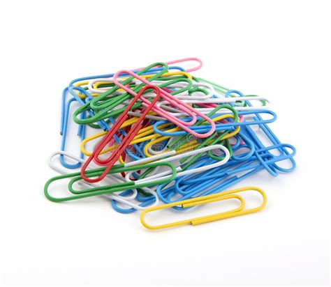 Colorful paper clips. stock image. Image of documents - 19319753