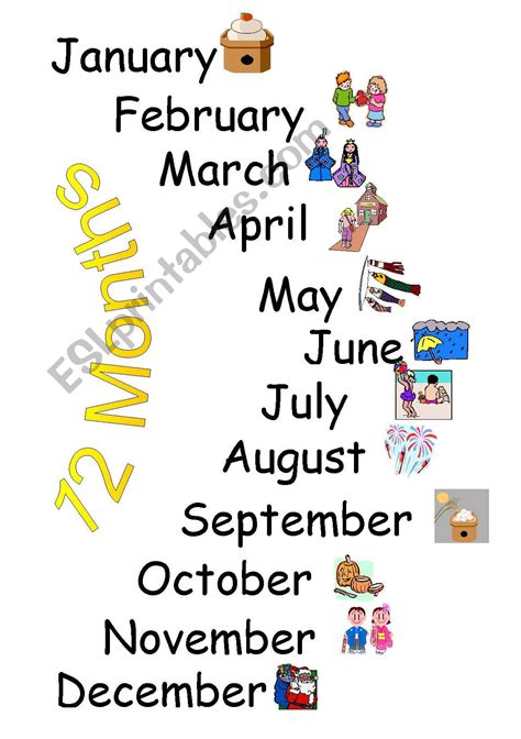 Months Song Board - ESL worksheet by Lippy_Madrid