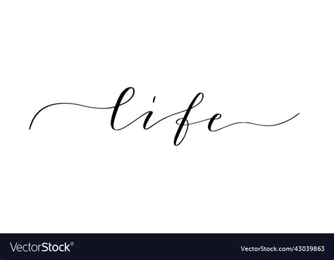 Word life written in cute modern calligraphy Vector Image