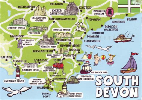 The World in Postcards - Sabine's Blog: South Devon Map