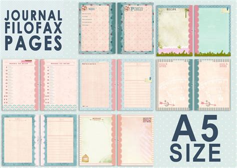 Printable Journal pages for FIlofax A5 size