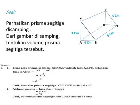 Contoh Soal Mencari Volume Prisma Segitiga – Berbagai Contoh