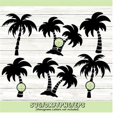 Palm Tree Monogram Svg, Palm Tree Silhouette Svg, Beach Mono - Inspire ...