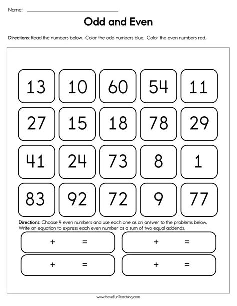 Article: Kindergarten Worksheets For Odd And Even Numbers