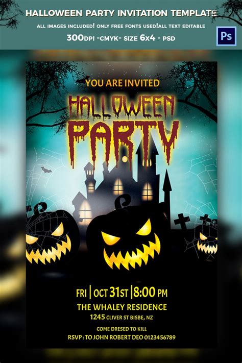 Halloween Party Invitation Free Template