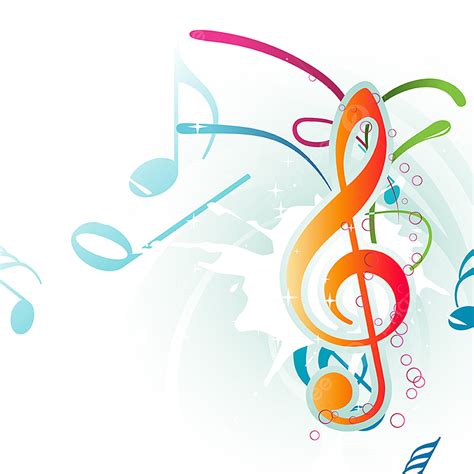 Colorful Music Notes Clipart Transparent Background, Abstract Colorful ...