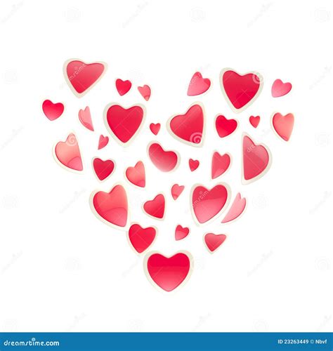 St. Valentine Symbol Made Of Hearts Isolated Royalty Free Stock Images ...