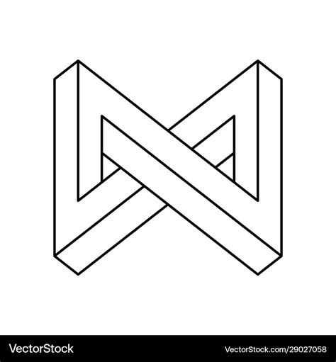 Impossible shape optical illusion geometric Vector Image