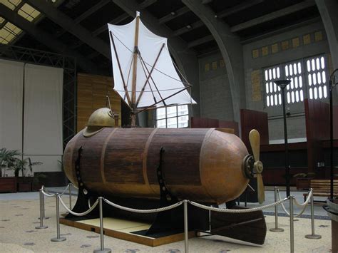 A reconstruction of Robert Fulton’s 1799 Nautilus, considered the first ...