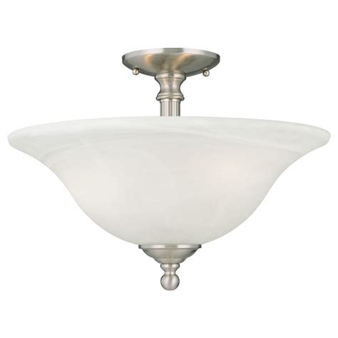 Thomas Lighting Riva 3-Light Brushed Nickel Ceiling Semi-Flush Mount ...