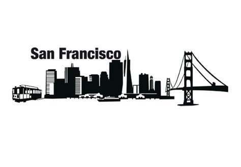 San Francisco Skyline Wall sticker | wall-art.com | Skyline san ...