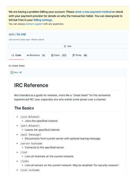 IRC Cheat Sheet - A Reference for IRC Commands, Channel Modes, Nick ...