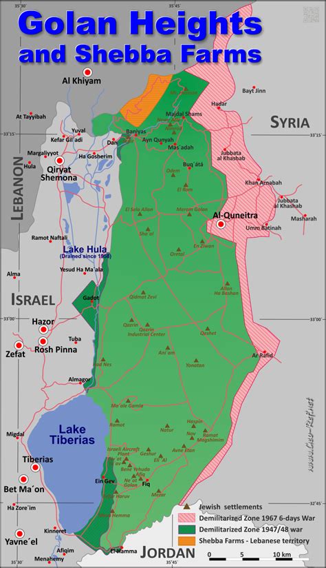 Golan Heights Country data, links and map by administrative structure