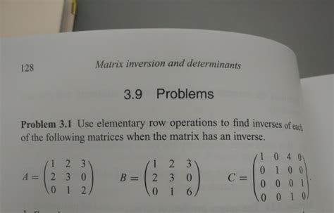 Solved: Use Elementary Row Operations To Find Inverses Of ... | Chegg.com