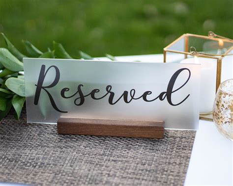 Reserved Sign Wedding Reserved Table Sign Acrylic Wedding | Etsy