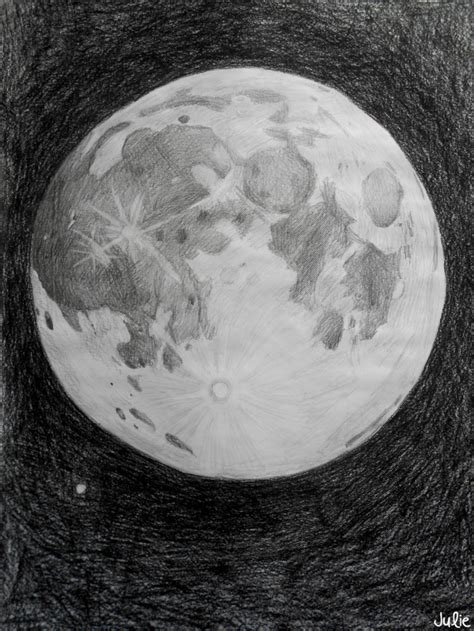 Moon Drawing, Pencil, Sketch, Colorful, Realistic Art Images | Drawing ...