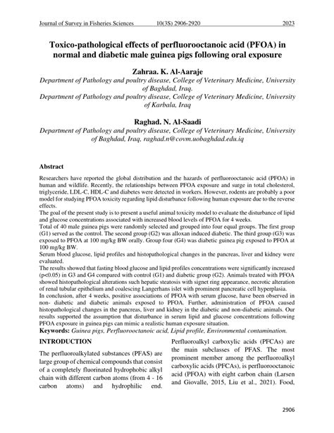 (PDF) Toxico-pathological effects of perfluorooctanoic acid (PFOA) in ...