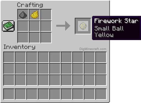 How to make a Yellow Small Ball Firework Star in Minecraft