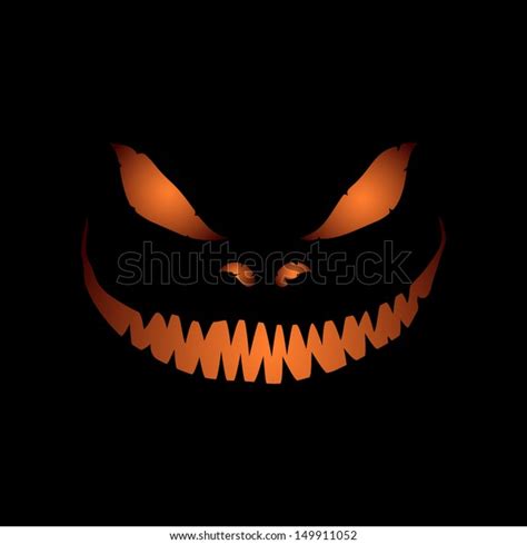 Scary Face Isolated On Black Background Stock Vector (Royalty Free ...