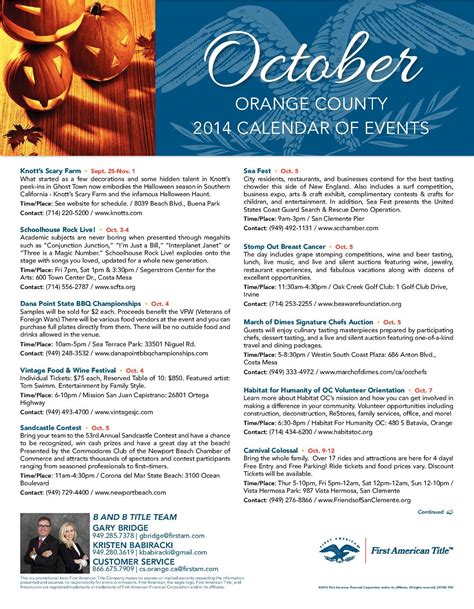 Orange County Calendar Events - CountyCalendars.net