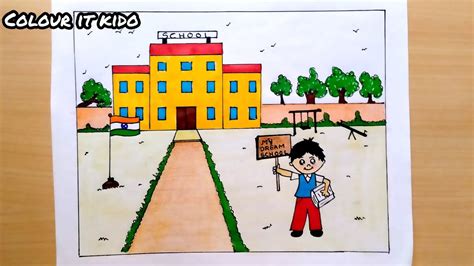 My dream school Drawing competition | My dream school | mo swapno ro ...