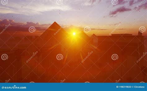 Amazing Sunrise Over the Great Pyramids at Giza, Cairo, Egypt Stock ...