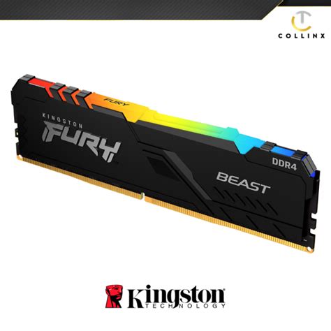 16GB (2x8GB) DDR4 3200MHz Kingston Hyper Fury Beast RGB Gaming RAM ...