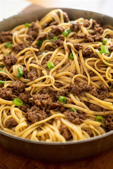 No need for takeout, this Mongolian Noodles recipe is made with ground ...