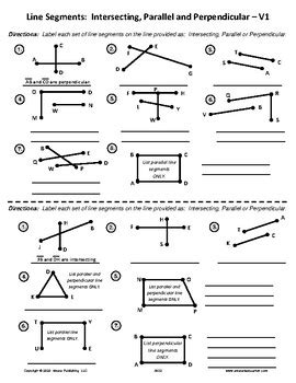 Intersecting Line Segments: Parallel and Perpendicular Lines - FREE