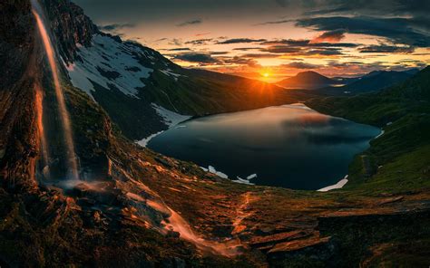 Sunset Over Mountains, HD Nature, 4k Wallpapers, Images, Backgrounds ...