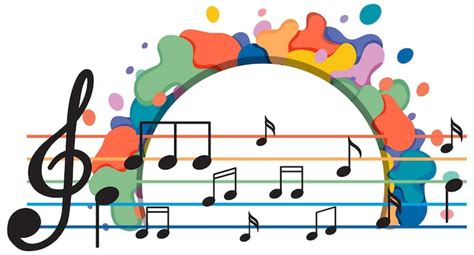 Free Vector | Banner music notes colourful on white background