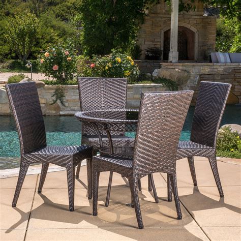 Luxely 5 Piece Wicker Patio Dining Set - Walmart.com