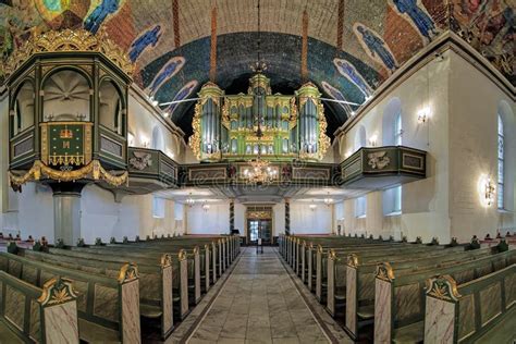 Interior of Oslo Cathedral with King Chair and Main Organ, Norway ...