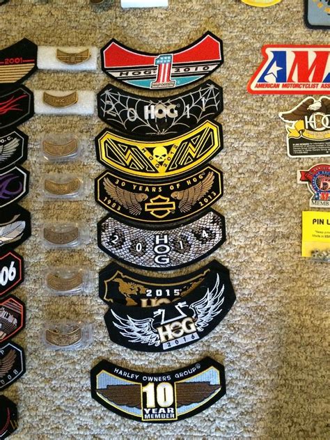 24 Yrs of Harley Davidson HOG Patches & Pins + HD Rally/AMA/Misc ...