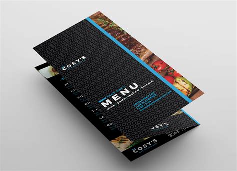 Tri Fold Restaurant Food Menu Template Free Psd