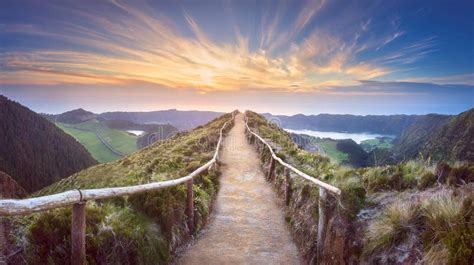 Mountain Landscape Ponta Delgada Island, Azores Stock Image - Image of ...