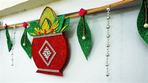 Very Easy Diwali Toran for Kids - ग्लिटर पेपर से आसान डोर तोरण बनाये ...