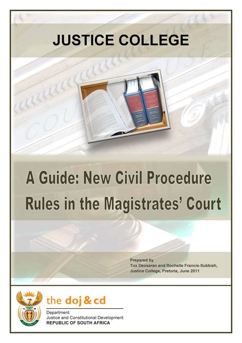 Magistrate's Court rules explained in detail rule by rule - JUSTICE ...