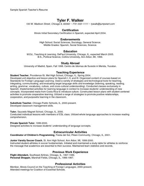 45++ Spanish teacher resume examples For Your Application