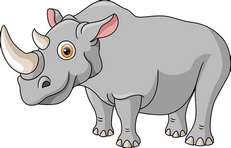 Cute rhino cartoon on white background 21458252 Vector Art at Vecteezy