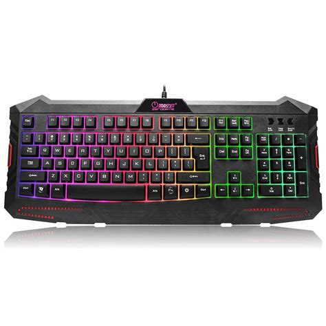 Rainbow Backlight Game Keyboard 104 Keys USB Wired Computer Gaming ...